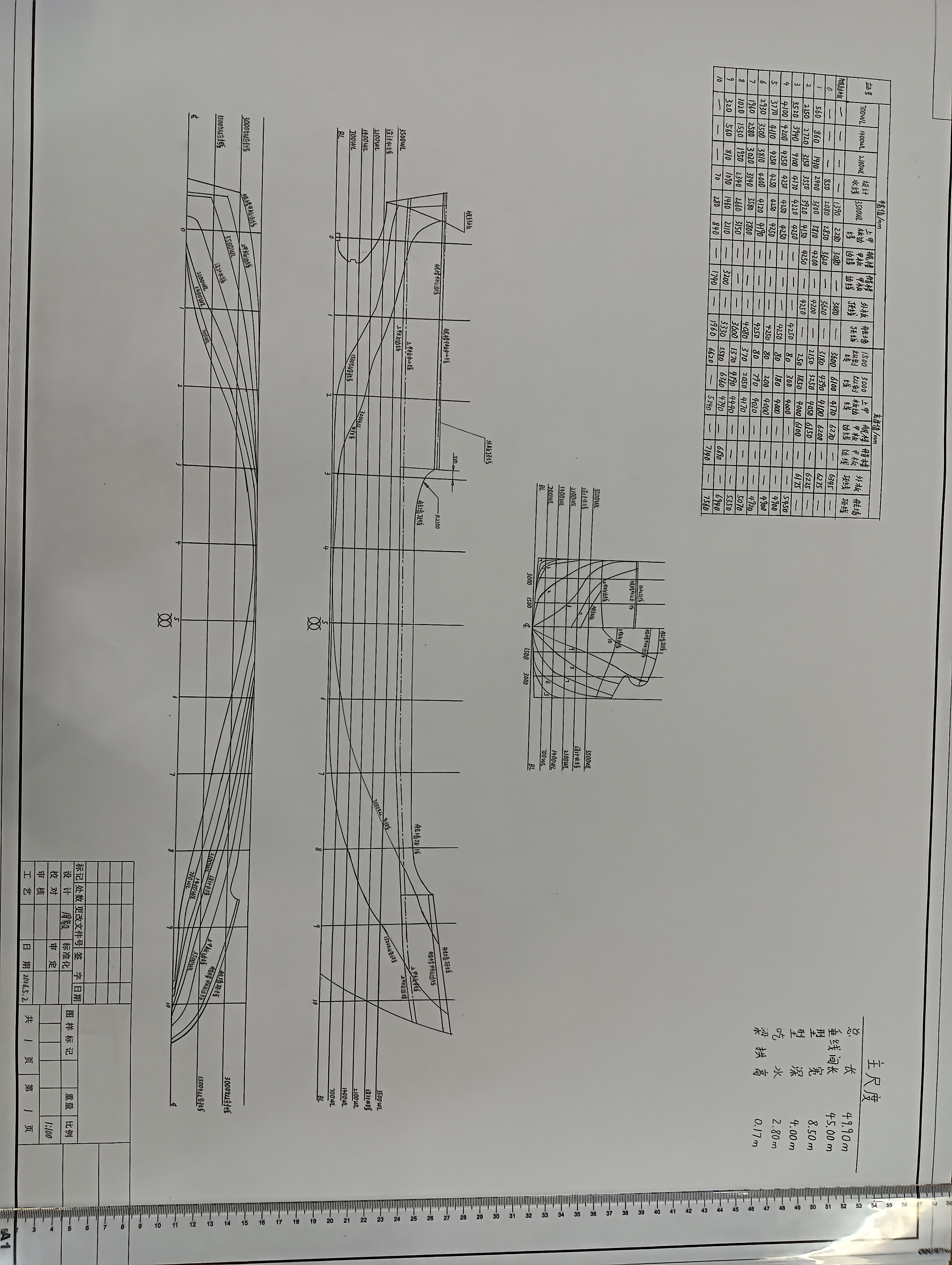 我画的第一张图纸——型线图 Lines Plan